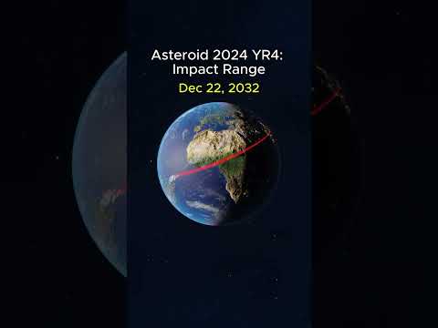 Asteroid 2024 YR4: Impact Range 🌍☄️#space #astronomy #universe #science #speedoflight