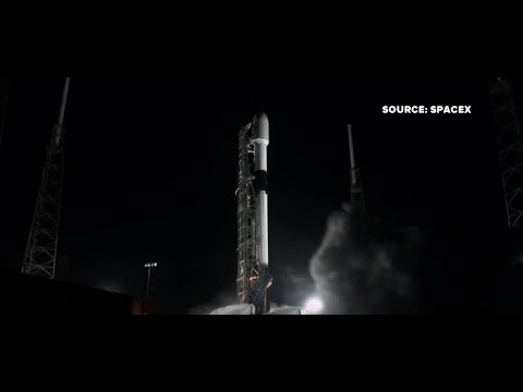 Space-X launches starlink satellites into orbit